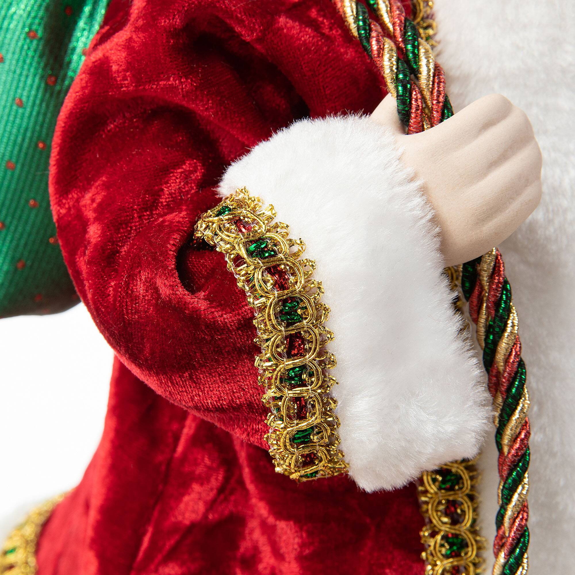 Glitzhome® 18" Faux Fur Traditional Christmas Santa Figurine